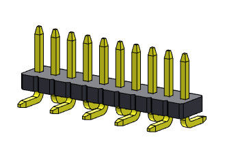 موصلات رأس دبوس صف واحد مستقيم SMT نوع 1 * 2PIN إلى 1 * 40PIN