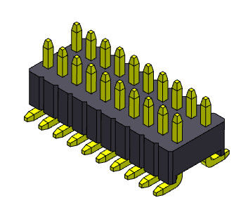 SMT نوع صف مزدوج رأس دبوس 1.27 * 2.54mm 2 * 2PIN إلى 2 * 50PIN SQ0.46mm