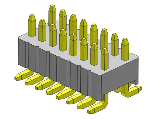 SMT نوع صف مزدوج رأس دبوس 1.27 * 2.54mm 2 * 2PIN إلى 2 * 50PIN SQ0.46mm