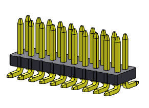 موصل رأس أنثى ثنائي الصف دبوس 2 * 3PIN إلى 2 * 50PIN SQ0.40mm