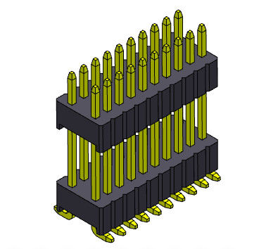 1.27 * 2.54mm صف مزدوج أنثى رأس مكدس مستقيم SMT نوع 2 * 3PIN إلى 2 * 40PIN SQ0.46mm