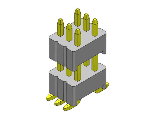1.27 * 2.54mm صف مزدوج أنثى رأس مكدس مستقيم SMT نوع 2 * 3PIN إلى 2 * 40PIN SQ0.46mm