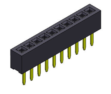 موصل رأس أنثى 1.00 مم صف واحد مستقيم النوع 1 * 2PIN إلى 1 * 40PIN H = 2.10 مم