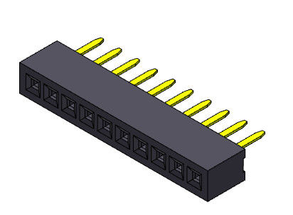 موصل رأس أنثى 1.00 مم صف واحد مستقيم النوع 1 * 2PIN إلى 1 * 40PIN H = 2.10 مم