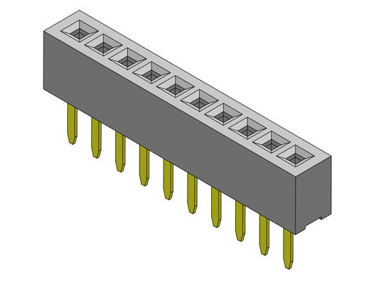 موصل رأس أنثى 1.00 مم صف واحد مستقيم النوع 1 * 2PIN إلى 1 * 40PIN H = 2.10 مم
