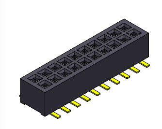 1.00 مللي متر ثنائي الصف دبوس أنثى موصل رأس 2 * 3PIN إلى 2 * 40PIN