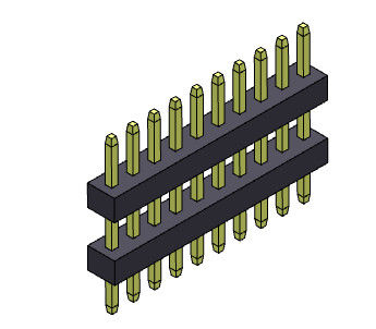 موصل رأس الدبوس 1.00 مم صف واحد مكدس نوع مستقيم 1 * 3PIN إلى 1 * 40PIN SQ0.30mm
