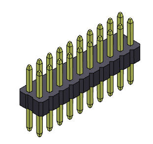 2 * 3PIN إلى 2 * 40PIN دبوس أنثى موصل رأس 1.00mm صف مزدوج نوع مستقيم