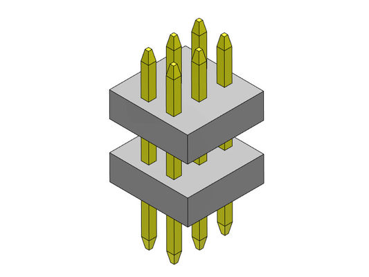 2 * 3PIN إلى 2 * 40PIN SQ0.30mm دبوس موصل رأس أنثى 1.00 مم نوع مكدس مستقيم