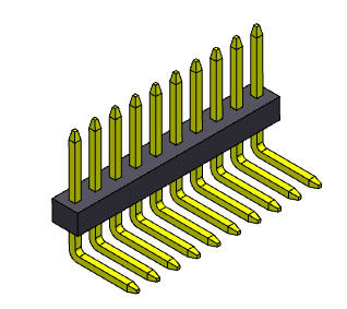 1.00 مللي متر دبوس أنثى موصل رأس R / A دبوس موصلات كهربائية 1 * 2PIN إلى 1 * 40PIN