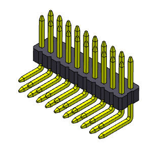 1.00mm ثنائي صف رأس دبوس موصل أنثى R / A نوع 2 * 2PIN إلى 2 * 40PIN