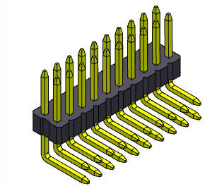 1.00mm ثنائي صف رأس دبوس موصل أنثى R / A نوع 2 * 2PIN إلى 2 * 40PIN