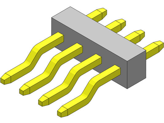 موصل رأس الدبوس 1.00 مم صف واحد R / A SMT نوع 1 * 2PIN إلى 1 * 40PIN H = 1.00 مم