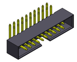 2AMP 2 مم رأس مربع الملعب صف مزدوج الزاوية اليمنى نوع 2 * 8-2 * 25Pin