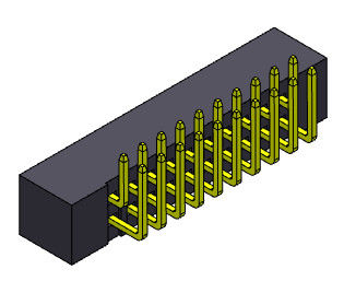 2AMP 2 مم رأس مربع الملعب صف مزدوج الزاوية اليمنى نوع 2 * 8-2 * 25Pin