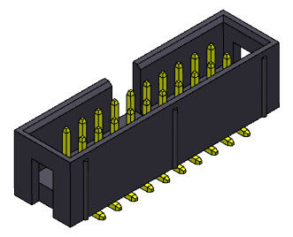 2.54mm مربع رأس موصل 2 * 3-2 * 32Pin Nylot6T 3AMP SMT نوع مع أوتاد