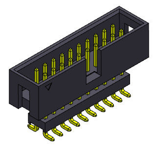 2 * 3-2 * 32Pin Box Header 2.54mm صف مزدوج مرتفع SMT Dip Type