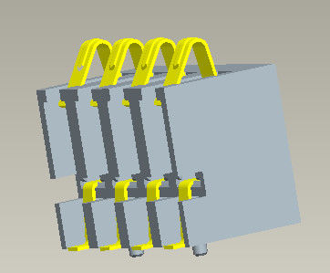 موصل بطارية الملعب 2.5 مم SMT Type H = 6.7mm 4Pin مع أوتاد